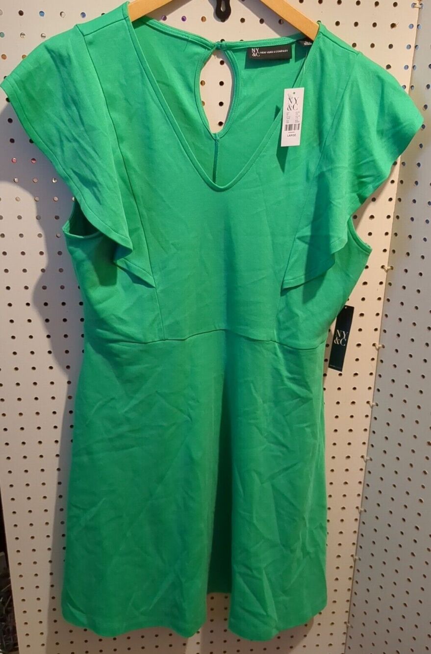 New York Company Green Dress Large Sleeveless